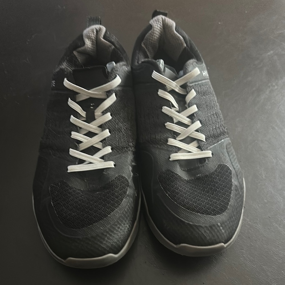 Hylete Black and White Athletic Sneakers with Mesh Upper